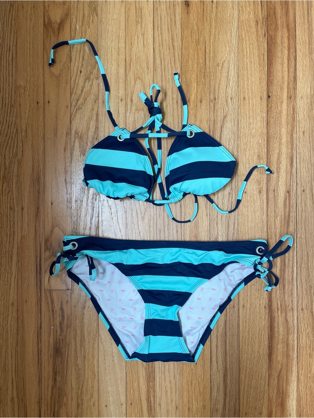 Vintage VS PINK bikini Rugby Stripe